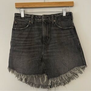 Free People We The Free Black Frayed Mini Skirt